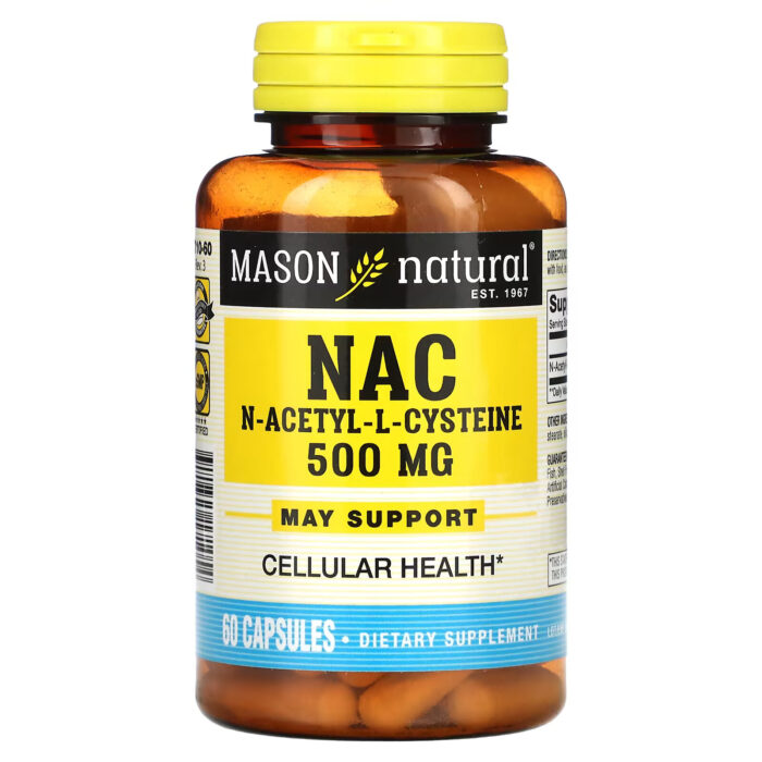 NAC N-Ацетил-L-цистеин Mason Natural, 60 капсул