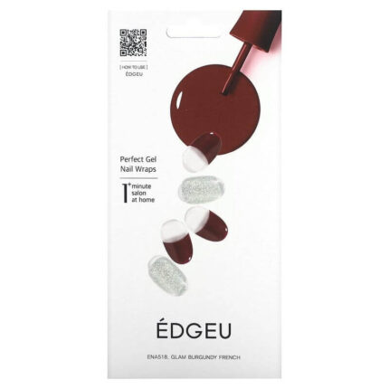 Гелевые полоски Edgeu для ногтей Perfect ENT814 Glam White French, набор из 16 полосок