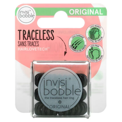 Invisibobble, Original, бесследное кольцо для волос, кристально чистое, 3 шт. В упаковке