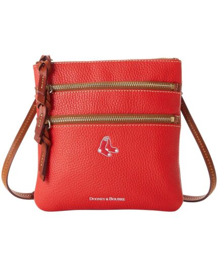 Женская сумка через плечо Boston Red Sox Pebble с тройной молнией Dooney & Bourke, красный