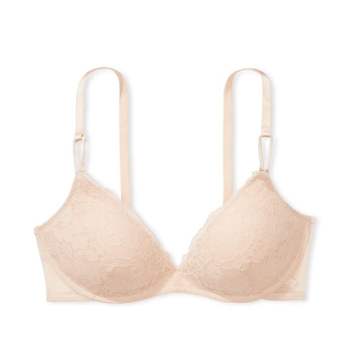 Бюстгальтер Victoria&apos;s Secret  Sexy Tee Posey Lace Wireless Push-Up, телесный