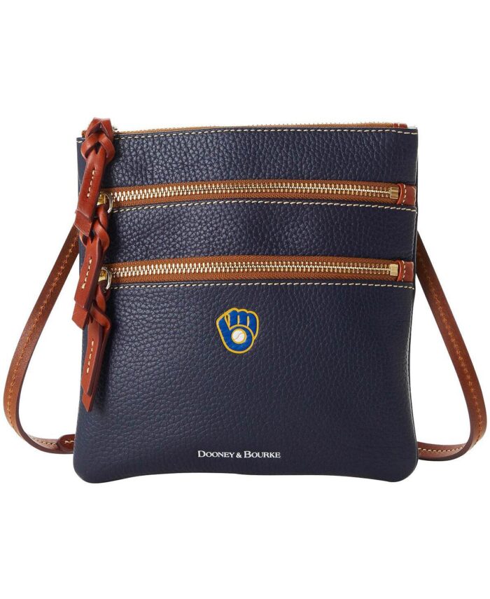 Женская сумка через плечо Milwaukee Brewers Pebble с тройной молнией Dooney & Bourke