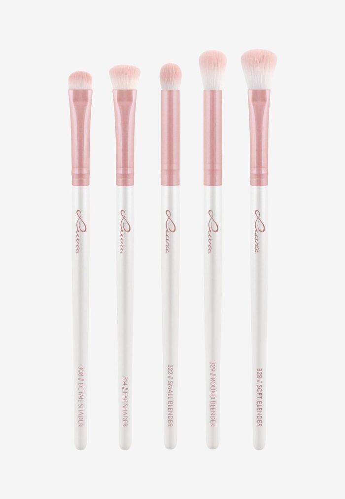 Набор кистей Essential Eye Set Luvia Cosmetics, цвет pearl white/candy pink