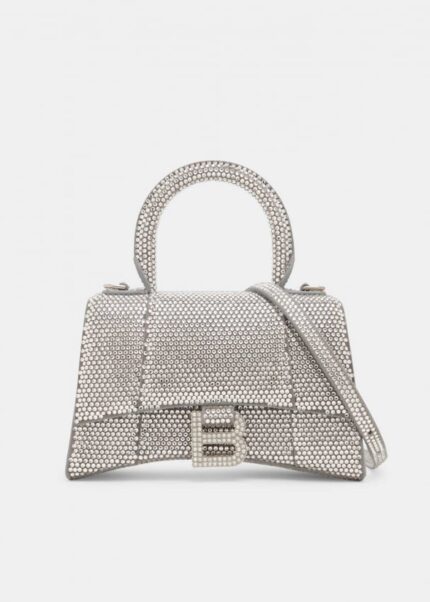 Сумка BALENCIAGA Hourglass XS top handle bag, белый