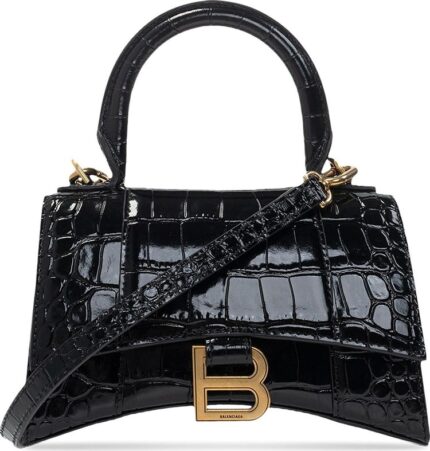 Сумка Balenciaga Hourglass XS Top Handle Bag Black, черный