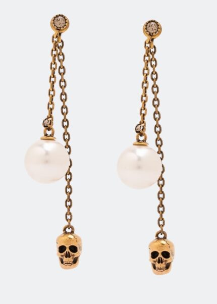 Ожерелье ALEXANDER MCQUEEN Pearly skull necklace, золотой