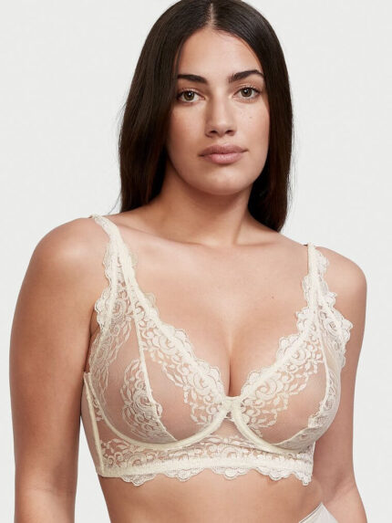 Трусы Victorias Secret Dream Angels Mesh and Lace V-String, белый