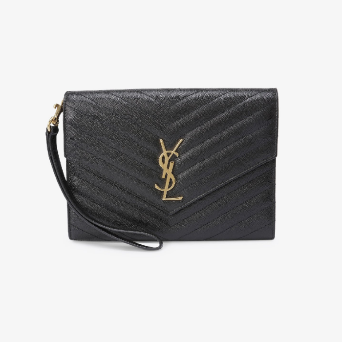 Клатч SAINT LAURENT Envelope pouch, черный