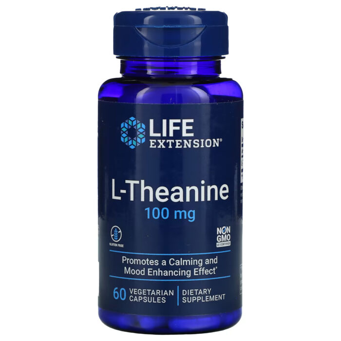 Life Extension, L-теанин, 100 мг, 60 растительных капсул