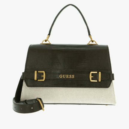 Сумка Guess Sestri Top Handle Flap, черный/бежевый