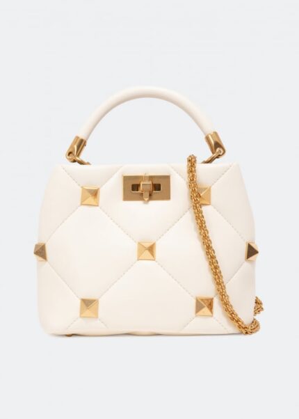 Сумка VALENTINO GARAVANI Roman stud top handle bag, белый