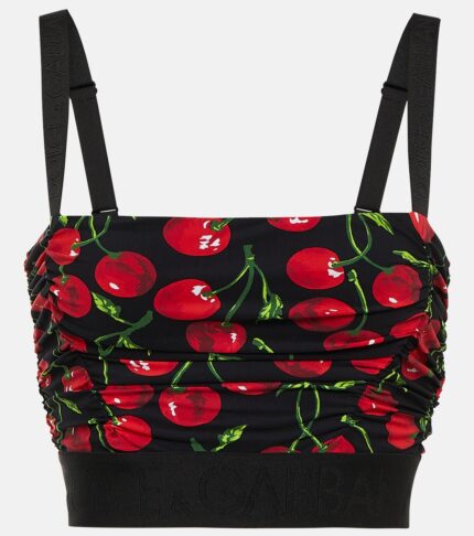 Трусы Cherry из смесового шелка DOLCE&GABBANA, черный