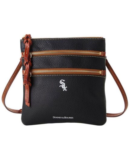 Женская сумка через плечо Chicago White Sox Pebble с тройной молнией Dooney & Bourke, черный