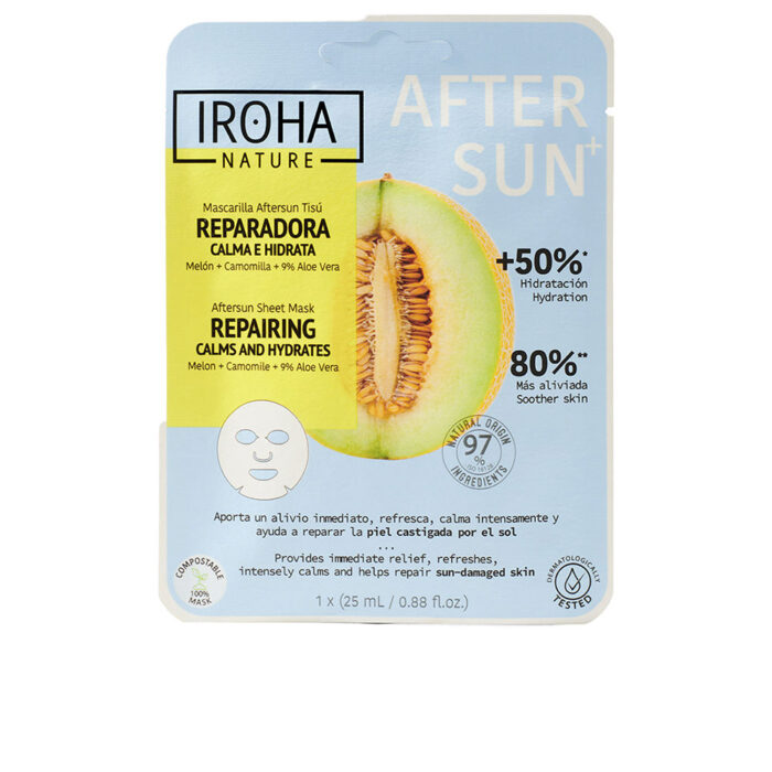 Маска для лица Melon repairing calms and hydrates Iroha nature, 1 шт