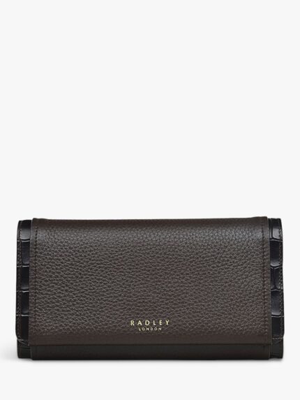 Большая сумка для дневного сна с клапаном Radley Baylis Road 2.0 из искусственной кожи крокодила, темный дуб