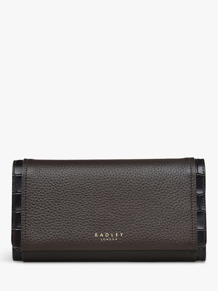 Большая сумка для дневного сна с клапаном Radley Baylis Road 2.0 из искусственной кожи крокодила, темный дуб