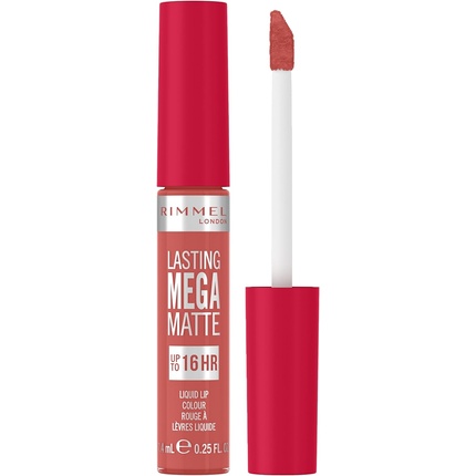 Rimmel London Lasting Mega Matte Liquid Lipstick Стойкая увлажняющая веганская формула 7,4 мл 600 Coral Sass