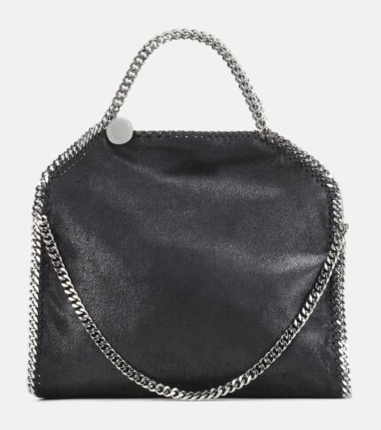 Маленькая объемная сумка с короткими ручками Falabella Fold Over Stella McCartney, черный