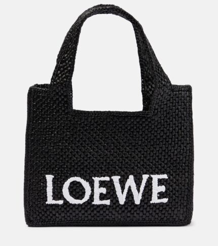 Мини-сумка-корзинка из рафии Loewe, бежевый