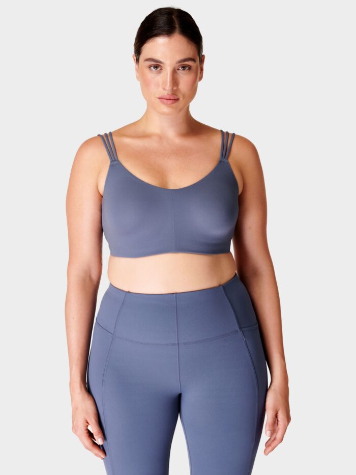 Бюстгальтер для йоги Sweaty Betty Oh So Soft, белый, бесконечный синий