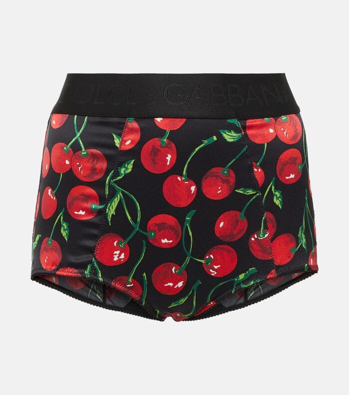 Трусы Cherry из смесового шелка DOLCE&GABBANA, черный