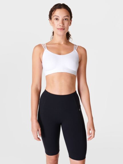 Бюстгальтер для йоги Sweaty Betty Oh So Soft, белый, бесконечный синий