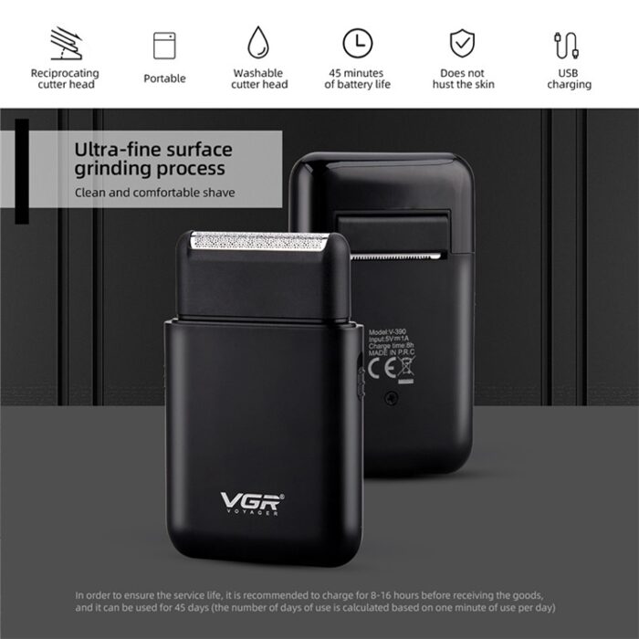 VGR V-390 5W USB Портативная поршневая электробритва