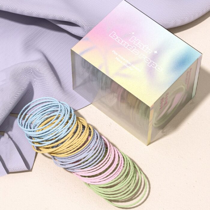 Allsmile 50pcs /Box Rubber Band Hair Circle Headband Girls Hair Tie Headwear